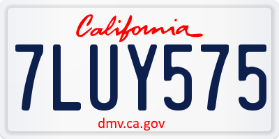 CA license plate 7LUY575