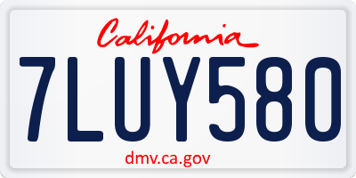 CA license plate 7LUY580