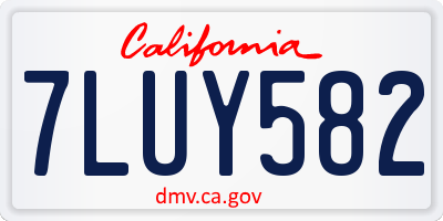 CA license plate 7LUY582