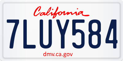 CA license plate 7LUY584