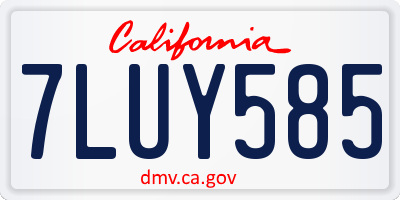 CA license plate 7LUY585