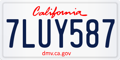 CA license plate 7LUY587