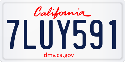 CA license plate 7LUY591