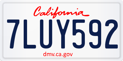 CA license plate 7LUY592