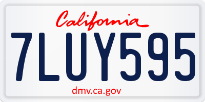 CA license plate 7LUY595
