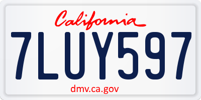 CA license plate 7LUY597