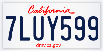 CA license plate 7LUY599