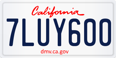 CA license plate 7LUY600
