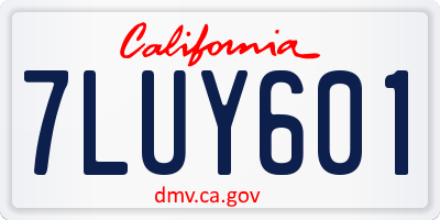 CA license plate 7LUY601
