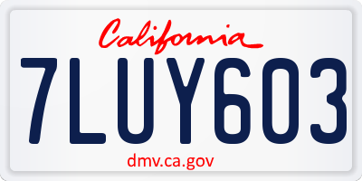 CA license plate 7LUY603