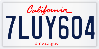 CA license plate 7LUY604