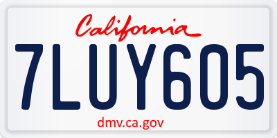 CA license plate 7LUY605