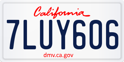 CA license plate 7LUY606