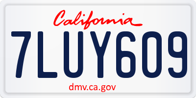 CA license plate 7LUY609