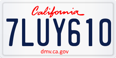 CA license plate 7LUY610