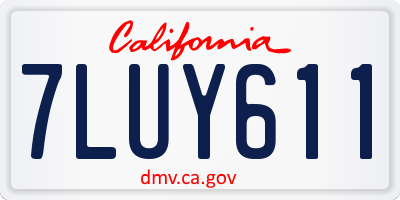 CA license plate 7LUY611