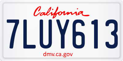 CA license plate 7LUY613