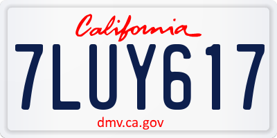 CA license plate 7LUY617