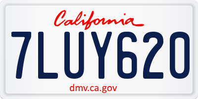 CA license plate 7LUY620