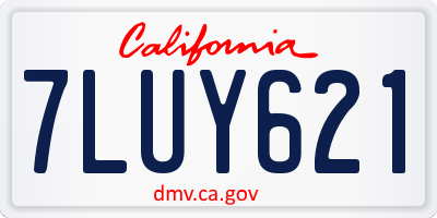 CA license plate 7LUY621
