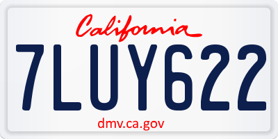 CA license plate 7LUY622