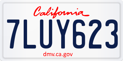 CA license plate 7LUY623