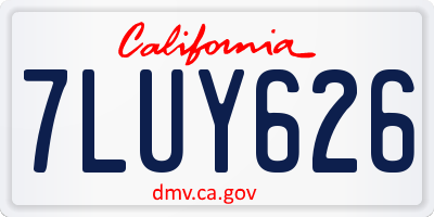 CA license plate 7LUY626