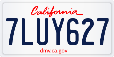 CA license plate 7LUY627