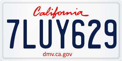 CA license plate 7LUY629