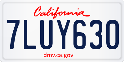 CA license plate 7LUY630