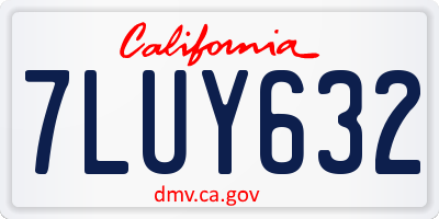 CA license plate 7LUY632