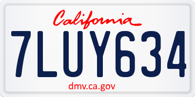 CA license plate 7LUY634