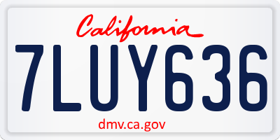 CA license plate 7LUY636