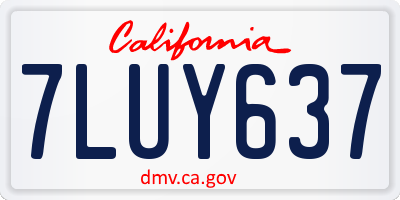 CA license plate 7LUY637
