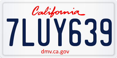 CA license plate 7LUY639
