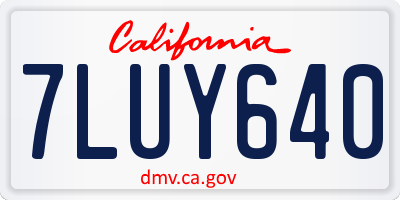 CA license plate 7LUY640