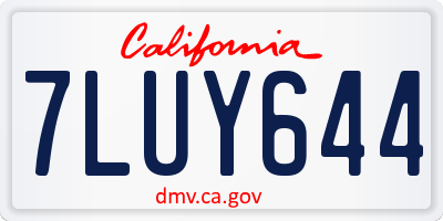 CA license plate 7LUY644