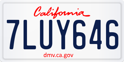 CA license plate 7LUY646