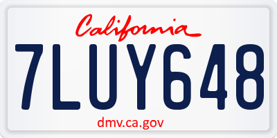 CA license plate 7LUY648