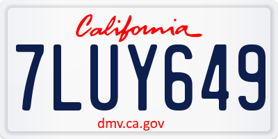 CA license plate 7LUY649