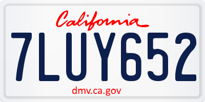 CA license plate 7LUY652