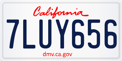CA license plate 7LUY656