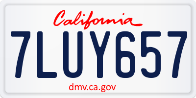 CA license plate 7LUY657