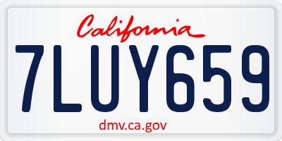 CA license plate 7LUY659