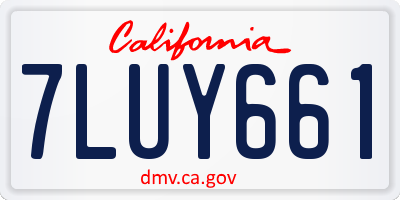 CA license plate 7LUY661