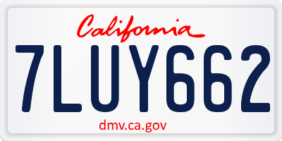 CA license plate 7LUY662