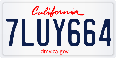 CA license plate 7LUY664