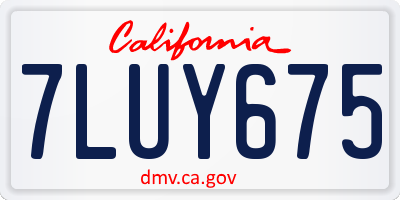 CA license plate 7LUY675