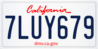 CA license plate 7LUY679