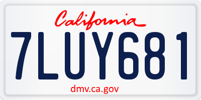 CA license plate 7LUY681